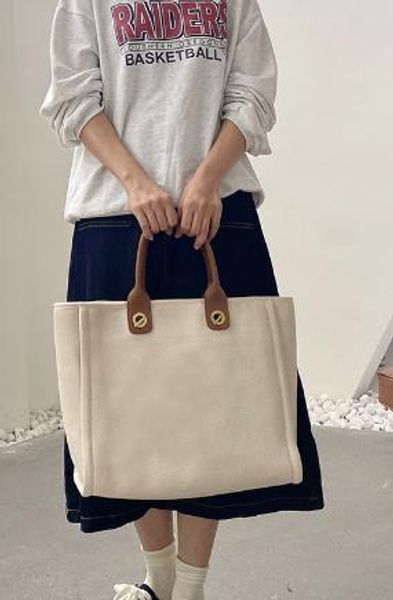 

new canvas bag shoulder large capacity student contracted mini plush portable simple canvas handbag zn 21012803dq