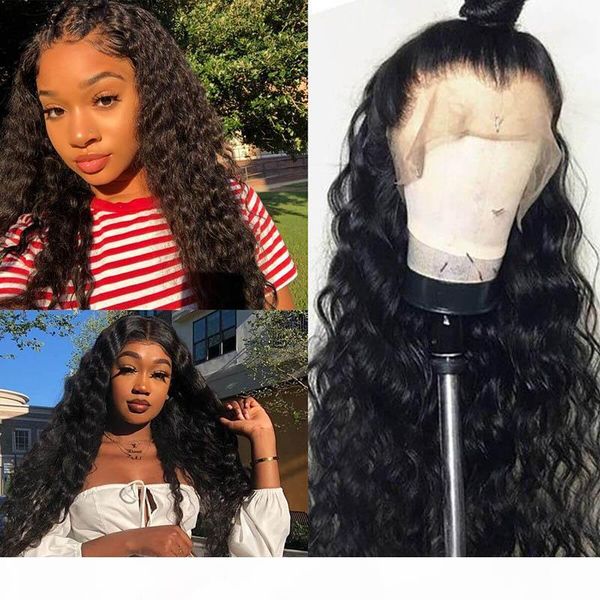 

10a 360 pre-plucked human hair lace front wigs brazilian hair curly lace frontal wigs medium size cap full lace human hair wigs, Black;brown
