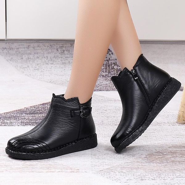 

boots women's winter footwear brand designer ankle for women casual female shoes zapatos de mujer, Black