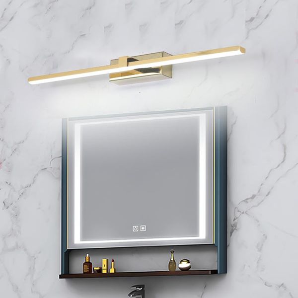 

wall lamp neo gleam modern led bathroom mirror light chrome/gold plated 90-260v length 400/600/800/1000mm