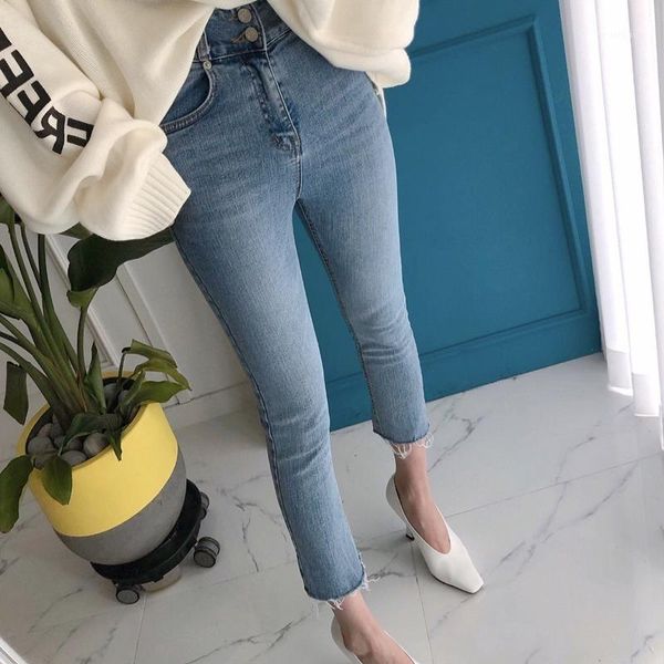 

mazefeng 2020 women jeans denim casual korean style blue high waist trousers pants for ladies grils ankle length jeans1