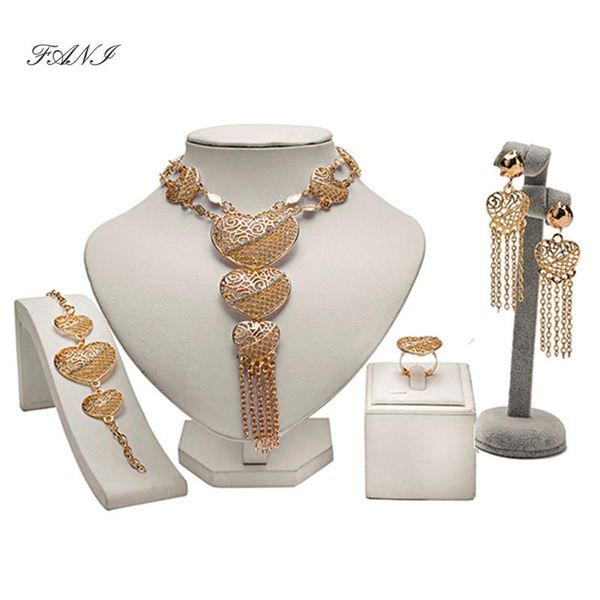 

fani 2020 fashion african beads bridal jewelry set nigerian woman wedding jewelry set dubai gold colorful sets wholesale, Silver