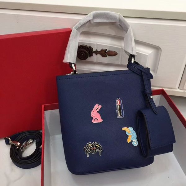 

bucket arrival tote bag design hand textured calf oranments leather quality famous with new women bag for style xxoux