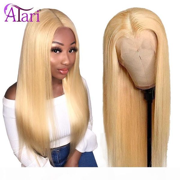 

blonde wig 613 straight lace front wigs hd transparent lace wig virgin human hair wigs pre plucked frontal for woemen, Black;brown