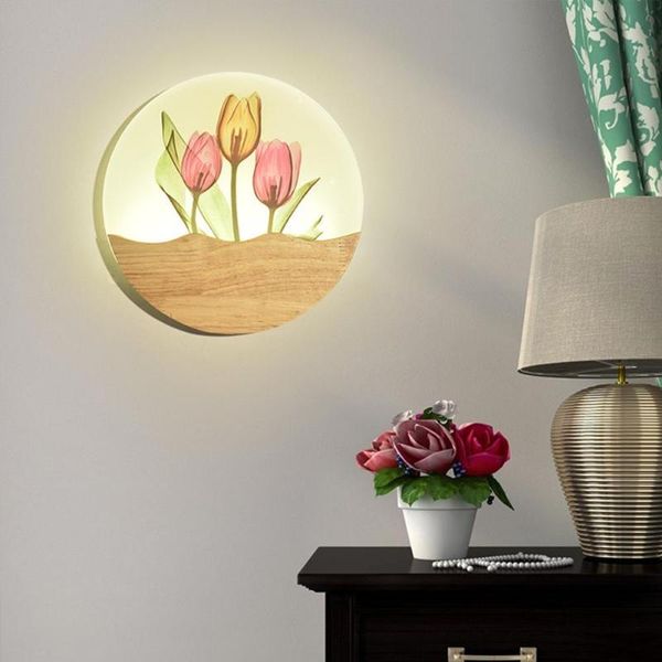 

modern 10w 20 led round wall acrylic light study art lighting bedside lamp