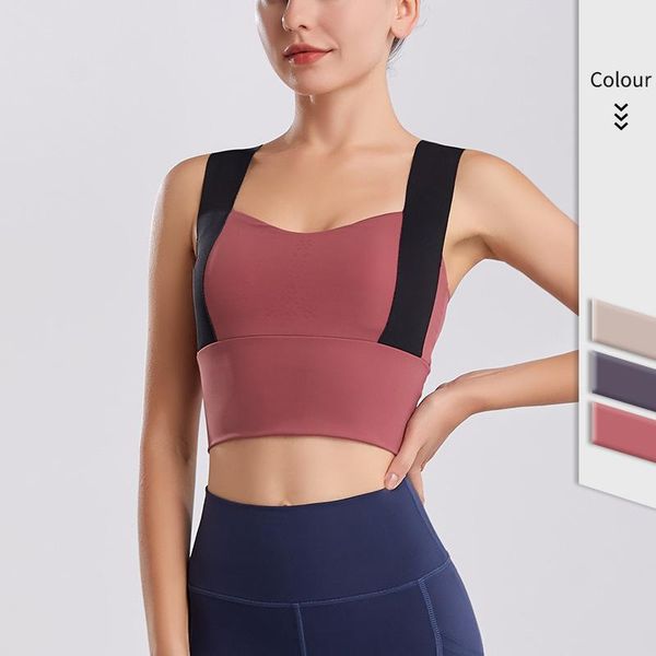 

gym clothing s-3xl plus size sports bras women yoga crop seamless widened shoulder strap high impact push up breathable, White;black