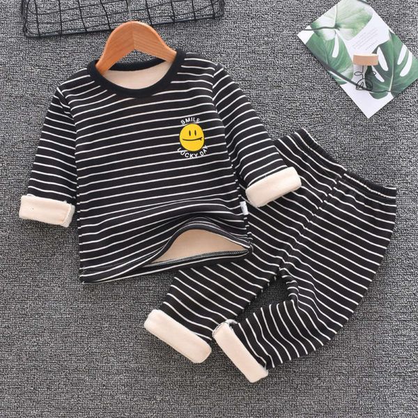

thermal winter new underwear children's suit small and medium-sized boy cloth autumn pants girl cotton pajamas plush baby, Blue;red