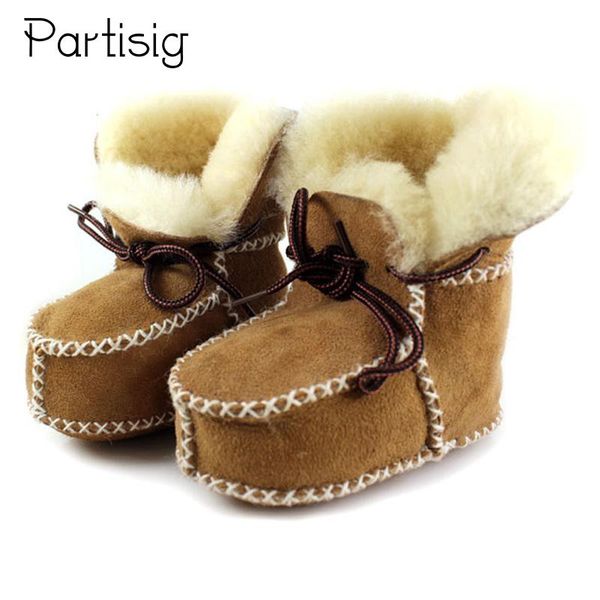 

first walkers winter wool baby shoes natural sheep fur infant soft sole genuine leather warm for borns