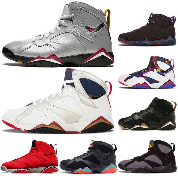 

7 2021 new mens womens racers 7s basketball shoes trainers reflective of a champion ray allen sports sneakers, White;red