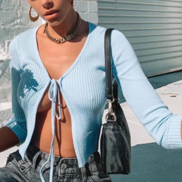 

открытые передние летние пляжные урожайные топы блузки кардиган черные белые короткие блузки топы женский сексуальный пляжный клуб носить, White