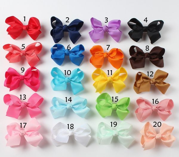 

grosgrain 100 pcs korean 3 inch ribbon hair bows baby girl accessories with clip boutique hairbows hairpins