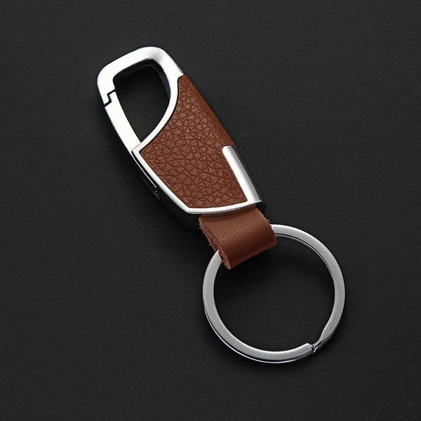 

rings car chains metal holder leather key keyrings keychains for man women gift, Silver