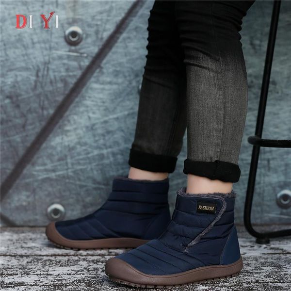 

thick bottom woman boots keep warm soft women's winter shoes fashion faux fur women shoes 2021 big size comfort girls' boots e27, Black