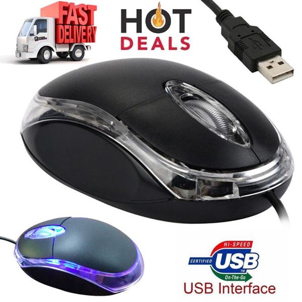 

mice 1000dpi usb wired mini abs optical mouse office deskcomputer lapanti-slip