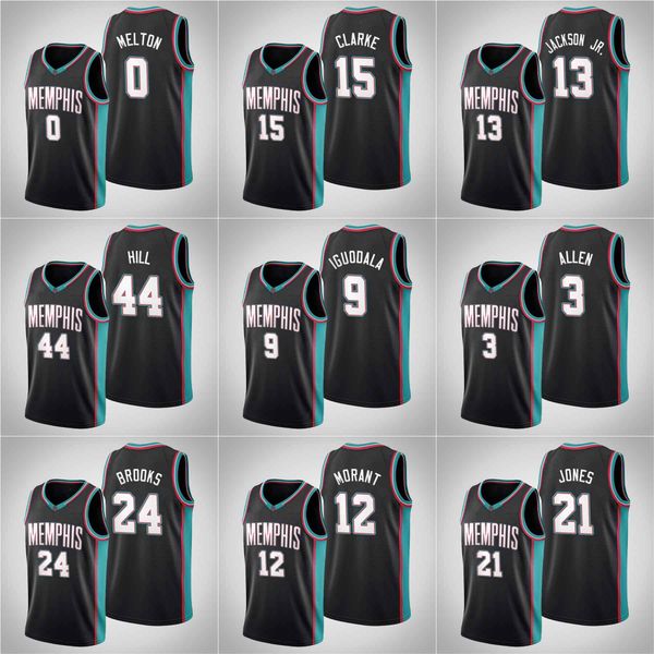 

custom 2021 grizzly bear retro black style jerseys 0 melton 15 clarke 9 iguodala basketball jersey ing, Black;red