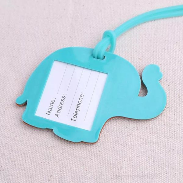 

a-lucky luggage rubber elephant suitcase id adress holder baggage boarding tag portable label travel accessories dhe350