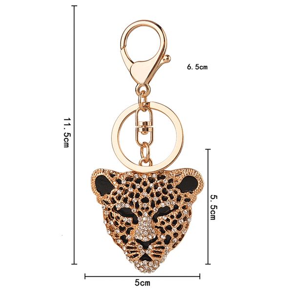 

purse leopard head cute crystal charm pendant fashion handbag car key keyring keychain favorite creative gift, Silver