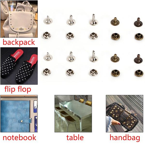 

100x односторонняя крышка заклепки трубчатого металлического кожаного ремесла ремо версики шпильки панк шип декор 5 мм 6 мм 7 мм 8 мм 10 мм