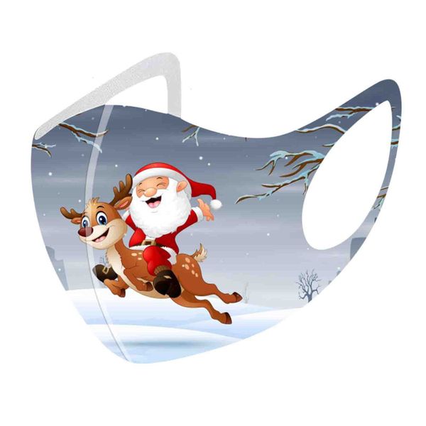

santa mask christmas designer snowman ice silk printed face masks men women kids black red 3d dust-proof haze outlet9bfh