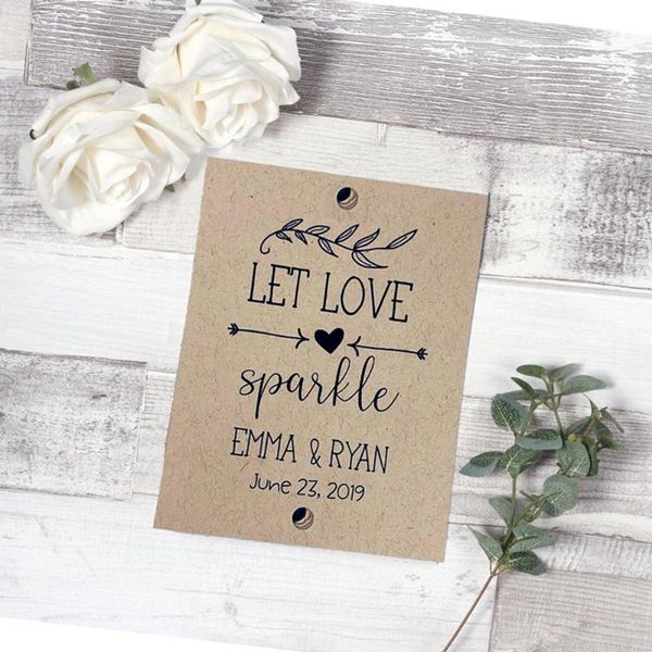 

greeting cards sparkler tags farewell rustic let love sparkle custom wedding