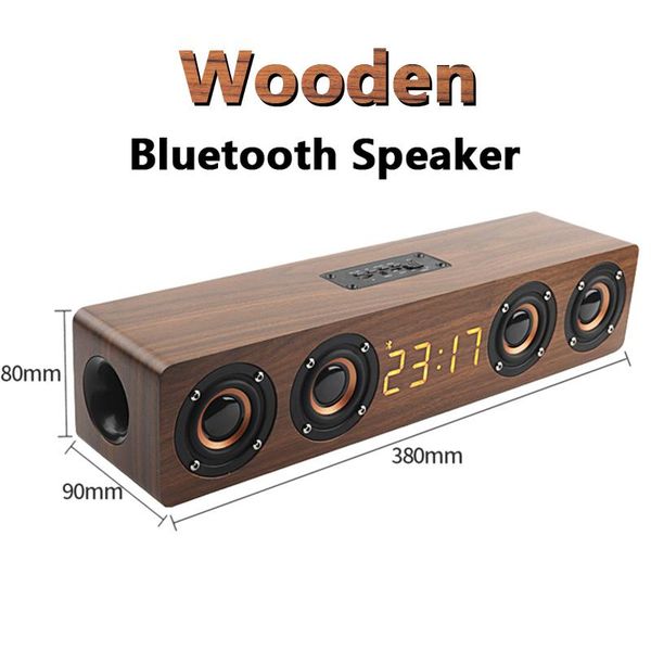 

portable speakers 20w wooden bluetooth speaker wireless column bass home theater stereo surround multi-function subwoofer soundbar tf fm