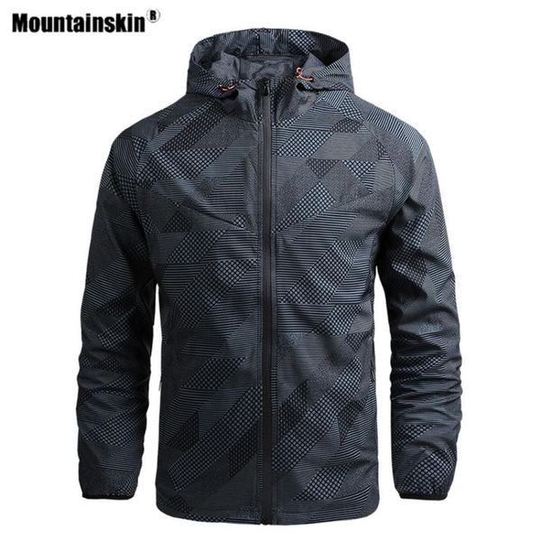 

mountainskin spring men fishing hiking jackets outdoor sports geometric stitching coats breathable camping thin sweatshirt va892, Blue;black