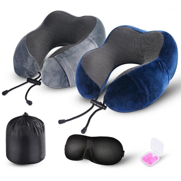 

u shaped memory foam neck pillows soft slow rebound space travel pillow solid neck cervical healthcare bedding drop shipping1