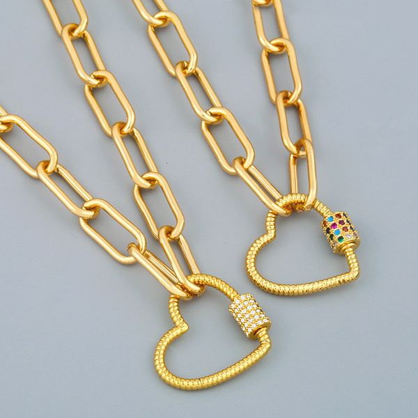 

stainless steel sweater hip hop peach heart pendant thick neck short necklace cuba chain nkr57, Silver