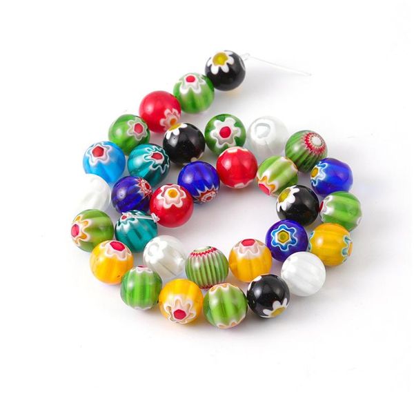 

4 6 8 10 12 14mm murano lampwork flower beads for jewelry making diy crafts accessories multicolor round glass beads w jllmbw