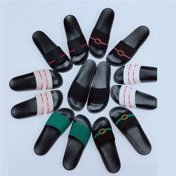 

classic men women sandals flower animals summer sandals slide fashion wide flat slippery snake print slide wide floral brocade flip, Black