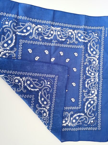 

54*54cm double sided printing cotton print paisley bandanas cowboy bandana handkerchiefs paisley head wrap scarf high quality, White