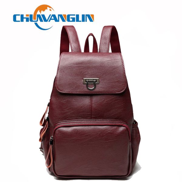 

chuwanglin fashion genuine leather backpack women casual urban female travel bags wild school bags bolsa feminina s7120 c0125