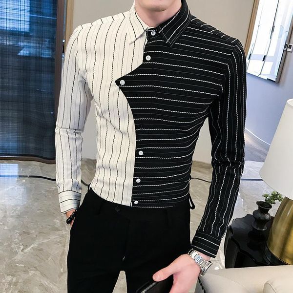 

2020 new style autumn fashion men's pure cotton long sleeve business shirts/ camisa masculina casual shirts s-3xl1, White;black