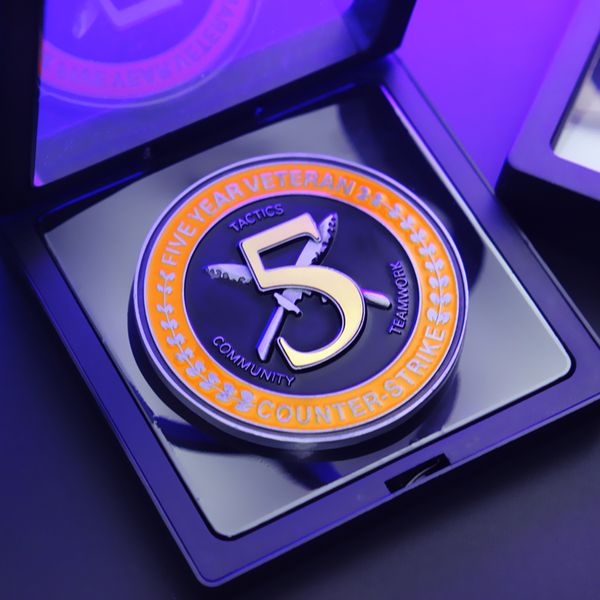 CSGO CS Go Counter Strike Дизайн пятилетний ветеран монеты 5 лет медаль / монета - 5-летняя монета Limited Collection Grade 201125