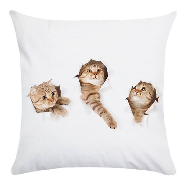 

подушка cat cat декоративные подушки чехол супер мягкая печатная подушка крышка гостиная украшения аксессуары главная декор для стула f