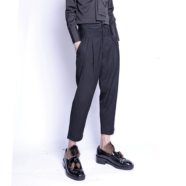 

2021 New Summer Pants Stylist with Dark Hair Tarja Foot Nine Hundred Halen Small Male Version Korean Garnish Tide Pants. M-2xl. FHFI, Black