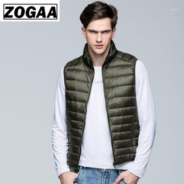 

zogaa 2019 new winter men duck down vest male duck down ultra light vest loose waistcoat sleeveless jacket xs-3xl1, Black;white
