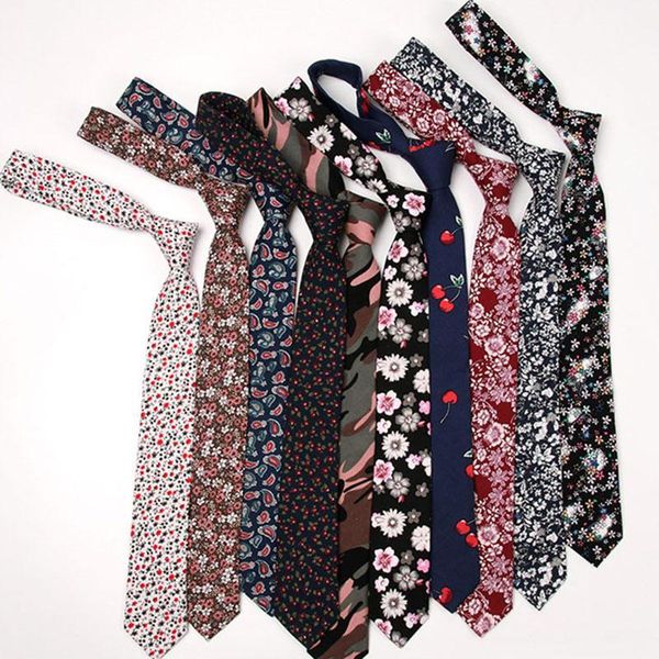 

korea print slim ties men women fashion vintage flower skinny necktie party wedding clothes accessories gravata 145*6cm1, Blue;purple