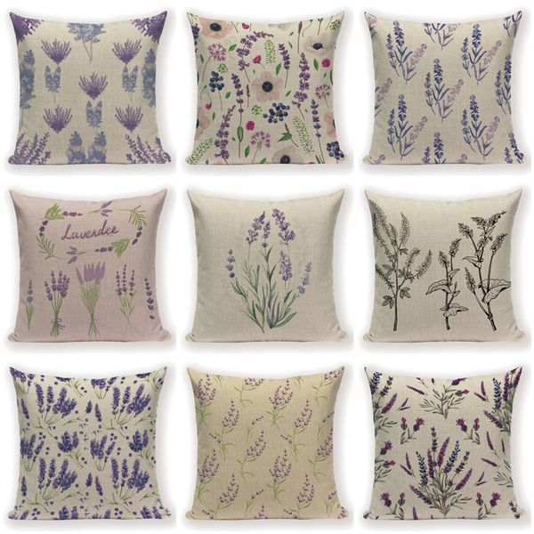 

elegant lavender cushion cover plant home decor throw pillows case farmhouse pillow for couch cushions covers cojin cases