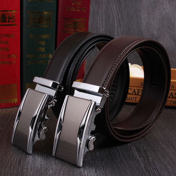 

automatic buckle fashion high-end two-layer men's belt x122, Black;green