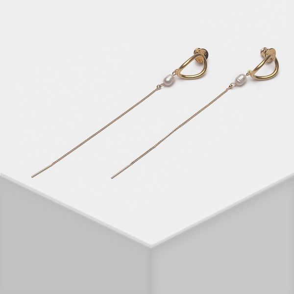 

dangle & chandelier amorita boutique fairy long natural pearl drop earrings, Silver