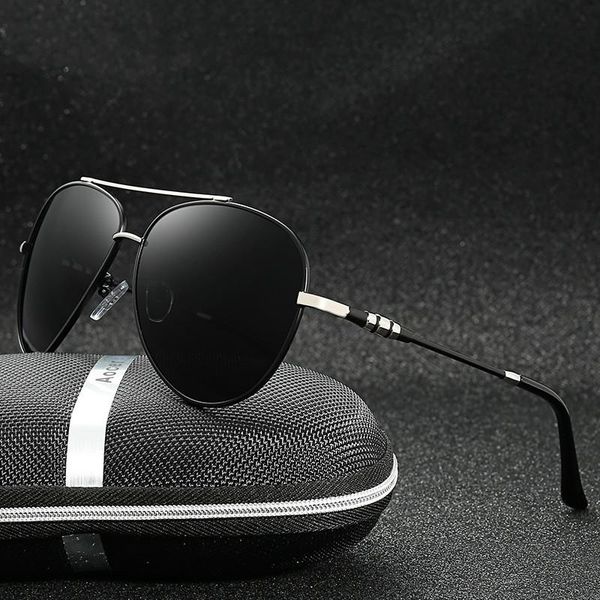 

brand design fashion trend men's alloy polarized oval sunglasses driving fishing outdoor sport glasses men's goggles, White;black
