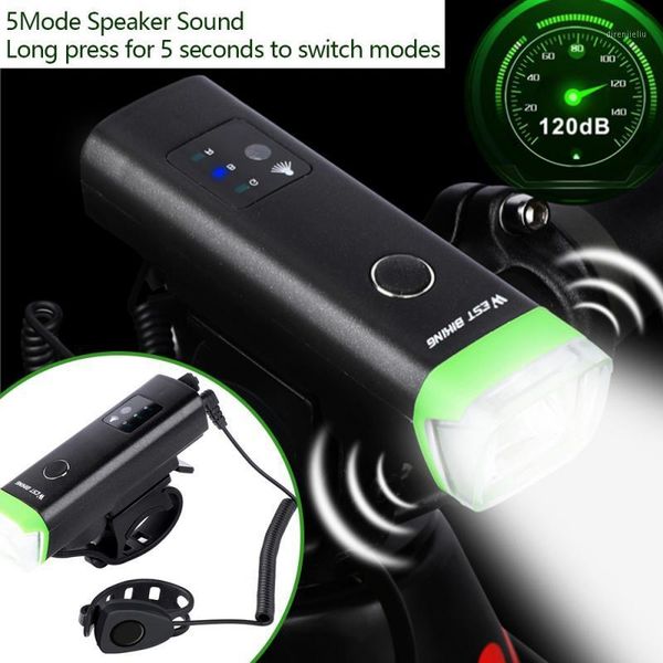 

350 lumen bicycle headlight with horn usb rechargeable mtb road bike headlight night riding bike lamp accessories+3-5 hours1