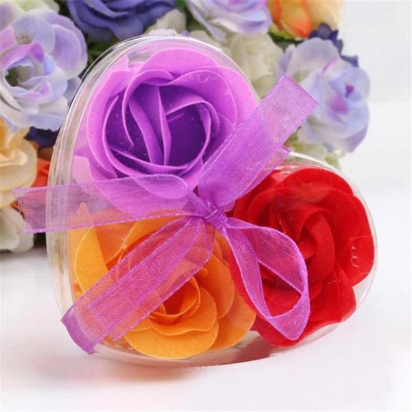 

zero 3pcs scented rose flower petal bath body soap wedding party gift1