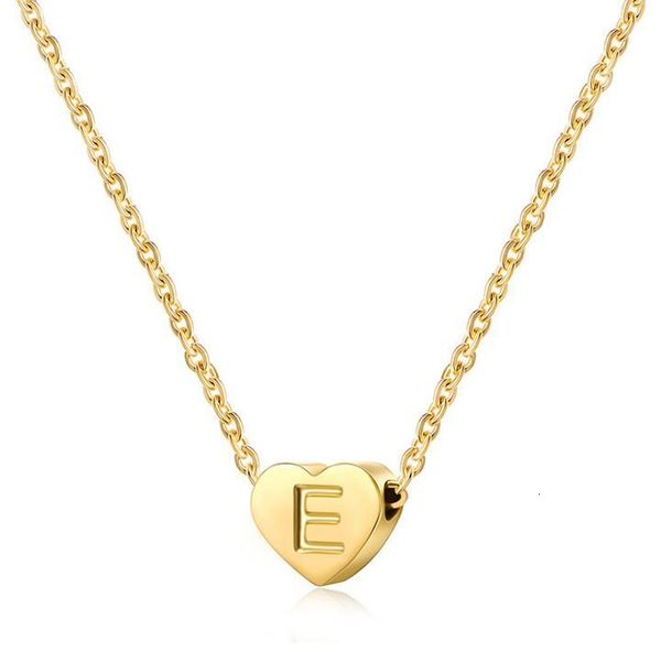

dhl dainty initial gold-plated letters a-z 26 alphabet heart shape nw love pendant necklace for women 38+5cm