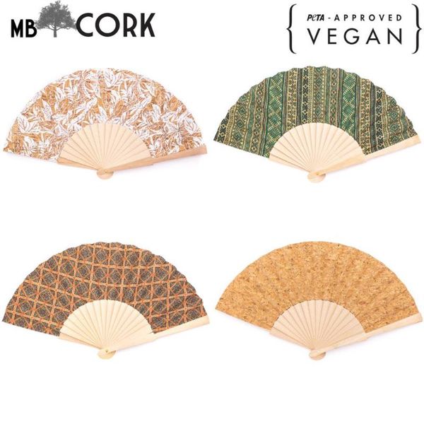 

cork antique wooden hand fan folding hand fan l-029-bcde, Pink;blue