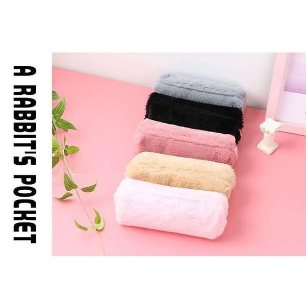 

large capacity pencil case plush pen storage zipper pencil case office organizer stationery bag cosmetic bag h-q bbyvgz