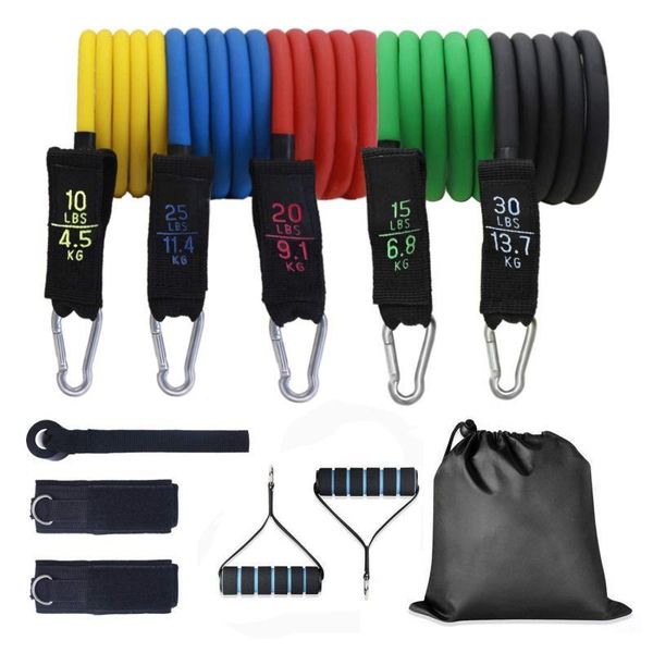 

11pcs latex resistance bands crossfit training belly exercise yoga tubes pull rope rubber expander elastic bands workout