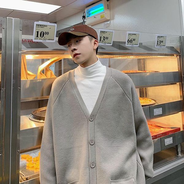 

men's sweaters sweater 2021 autumn winter slim-fitting lovers cardigan long-sleeve loose casual personality youth wear, White;black