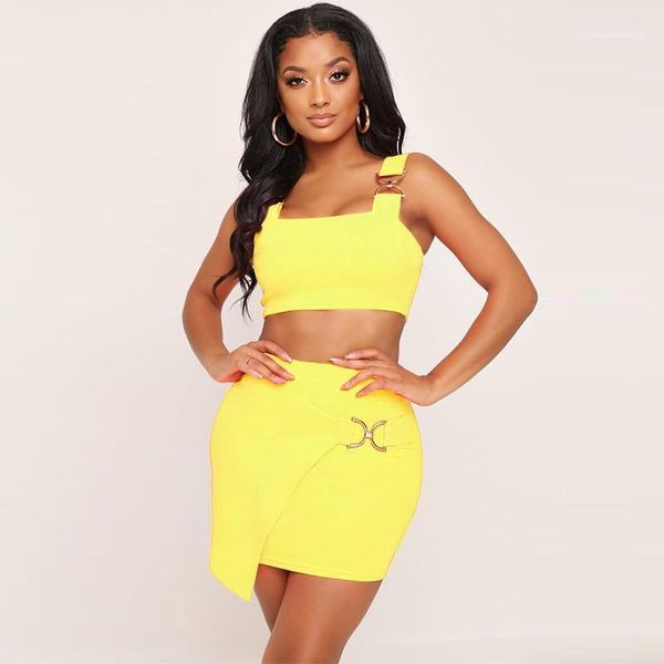 

solid patchwork skinny 2 piece dress sleeveless square neck women sets womens two piece shorts set fashion, White